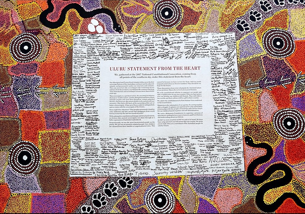 Uluru Statement from the Heart, May 2017, Aboriginal Convention, Central Australia. Image from Wikimedia, BrownHoneyAnt under CC 4.0.
