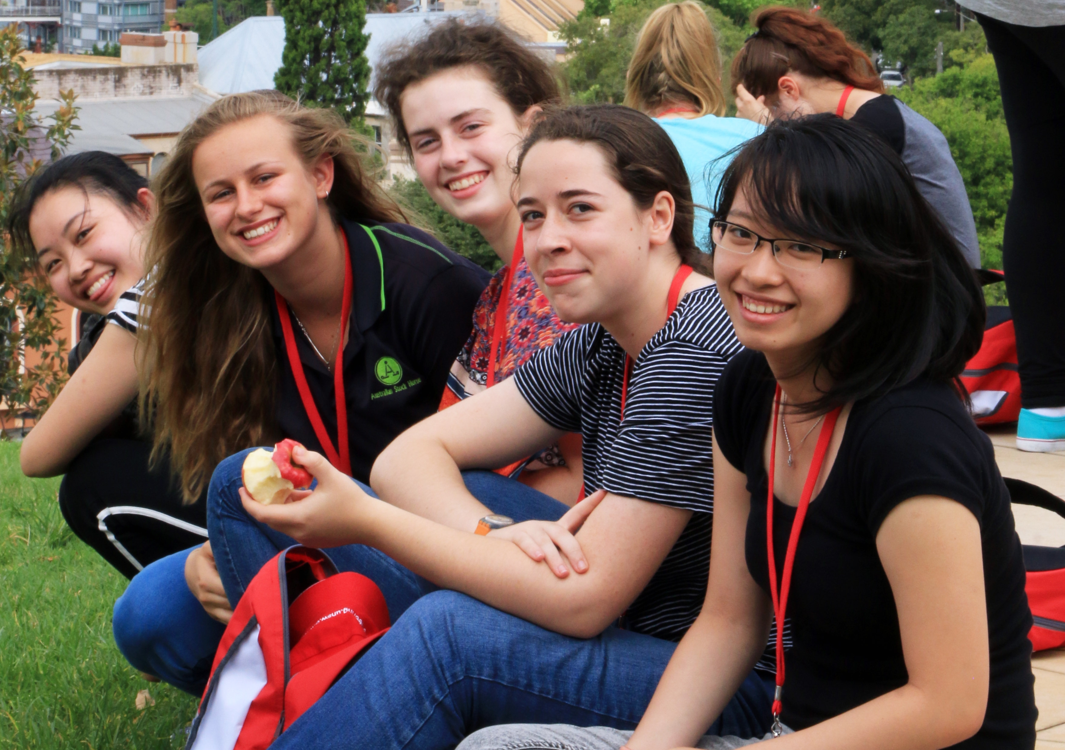 Happy campers: Petra, third from left, with fellow participants in the 2016 Women and Engineering camp
