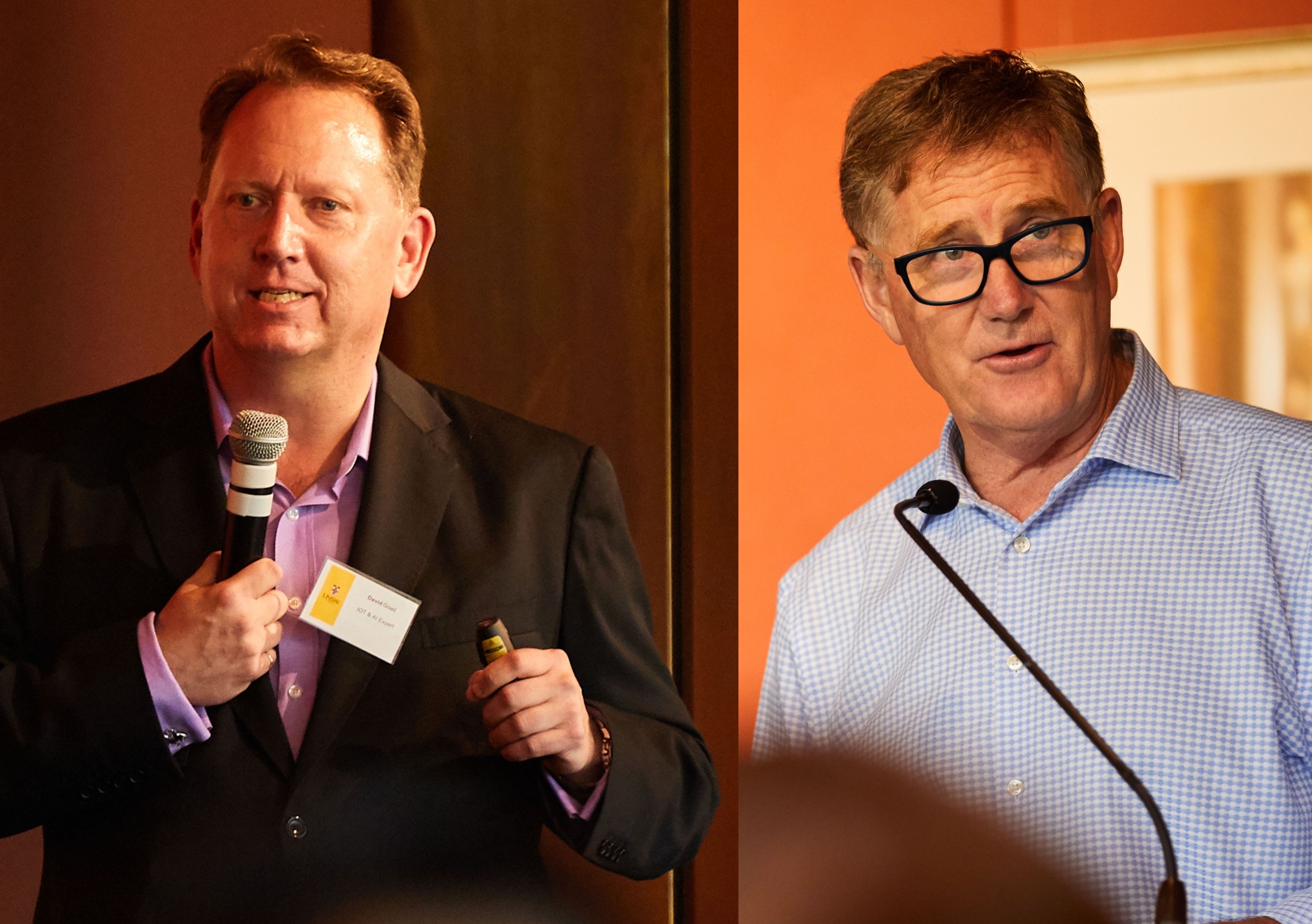 David Goad (left) and Stephen Porges (right) at the UNSW Business Innovation Conference 2019.