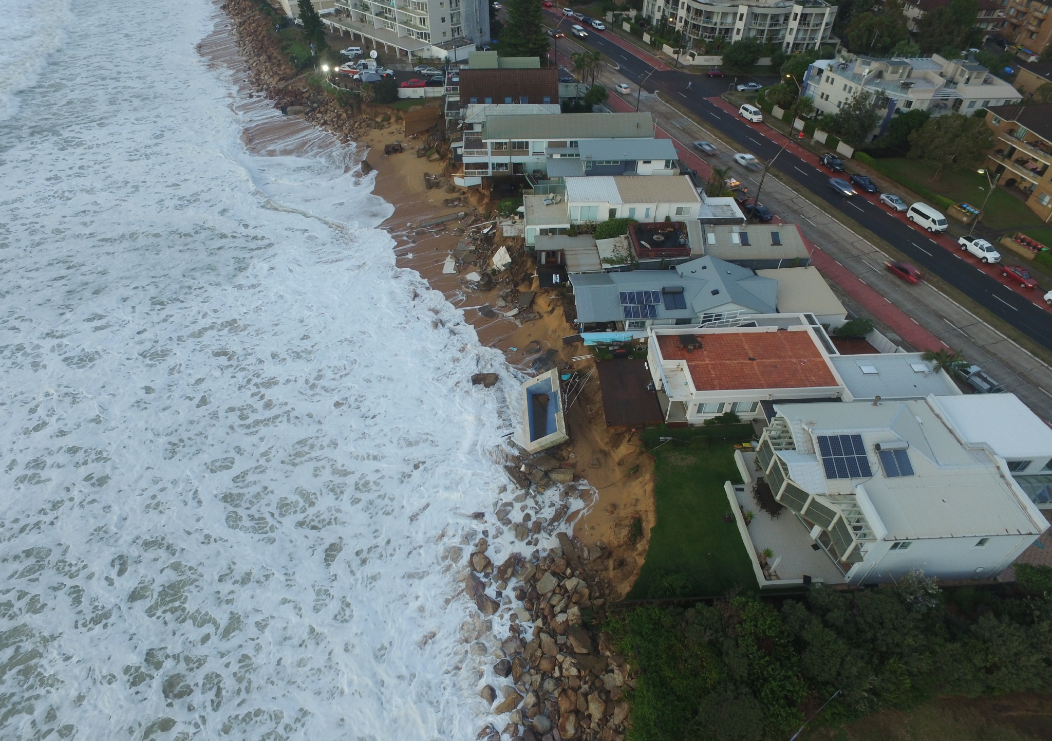 The June 2016 ‘superstorm’ that battered eastern Australia caused widespread damage to homes and infrastructure, including these homes in Sydney&#039;s Collaroy Beach.