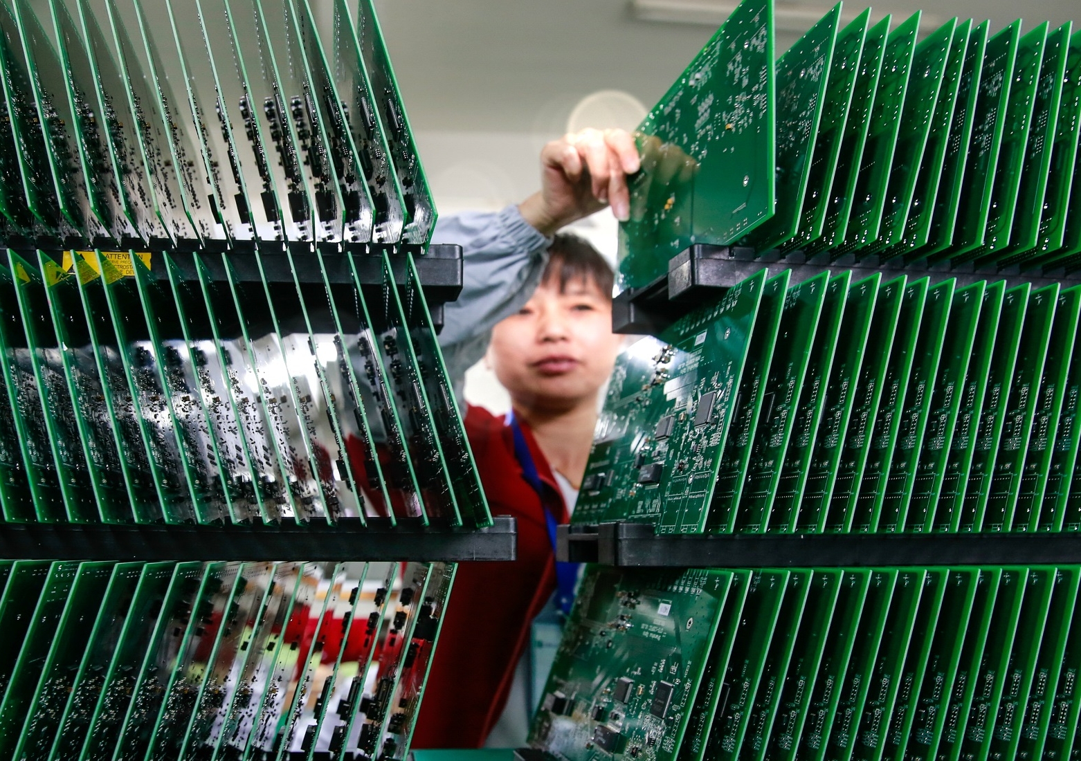 Computer chip and circuit board factory, Jiangxi, China. Image from Shutterstock