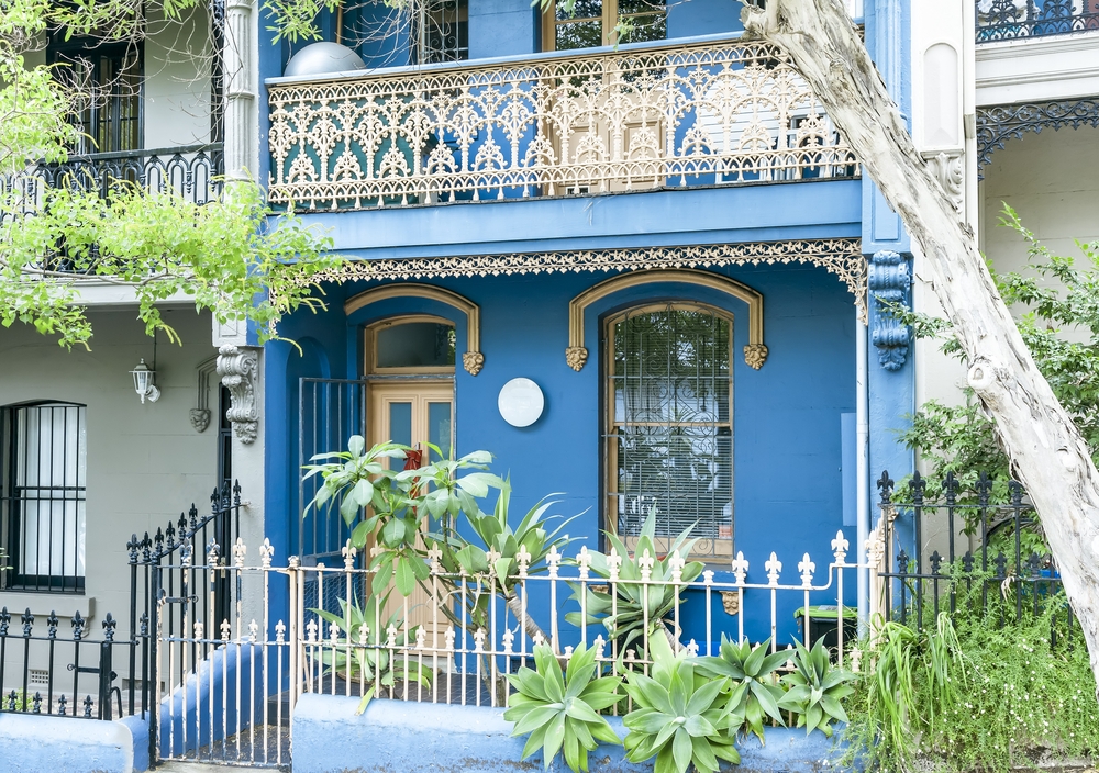 Blue house in Paddington Sydney