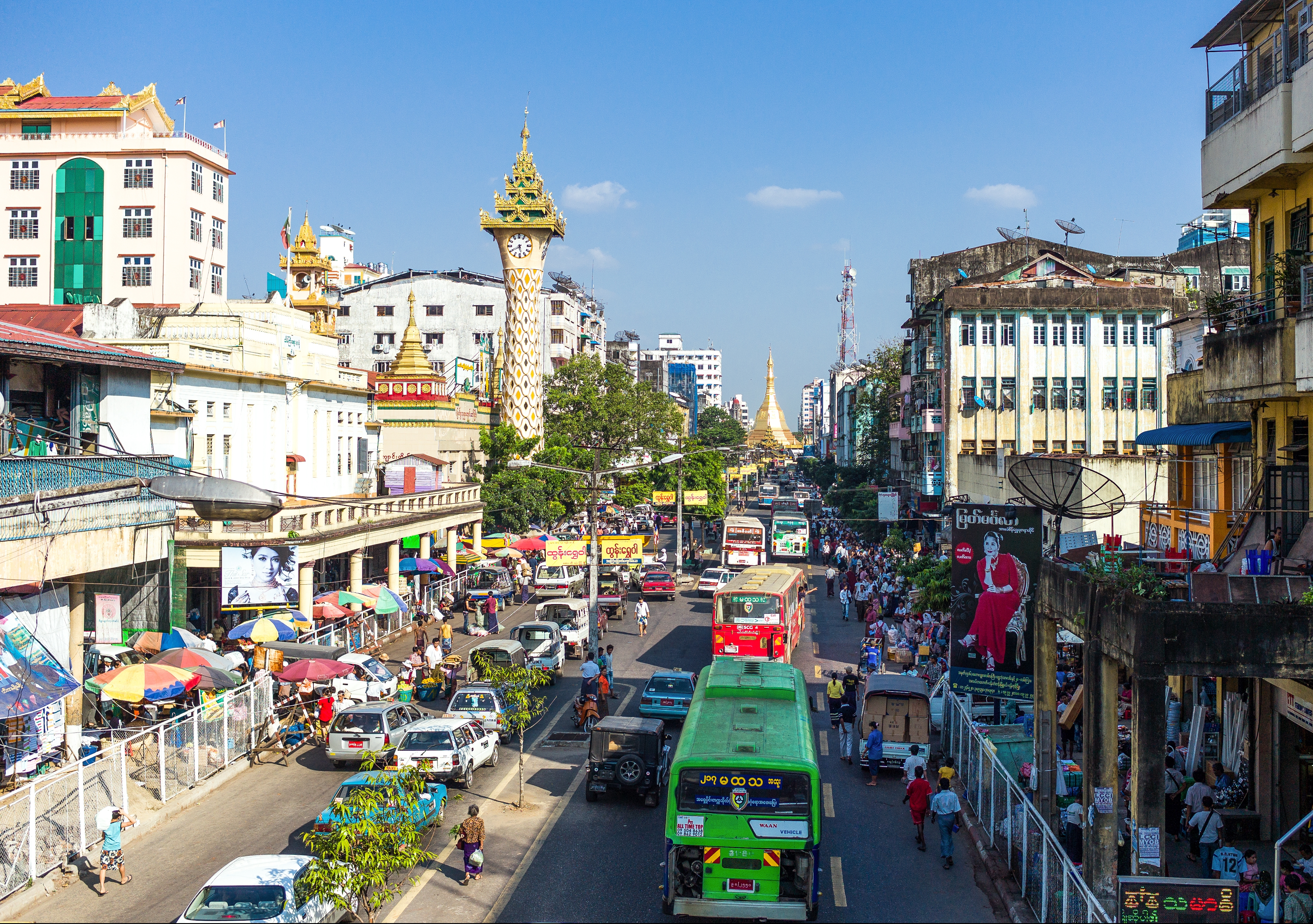 Myanmar's largest city, Yangon. Image: Shutterstock