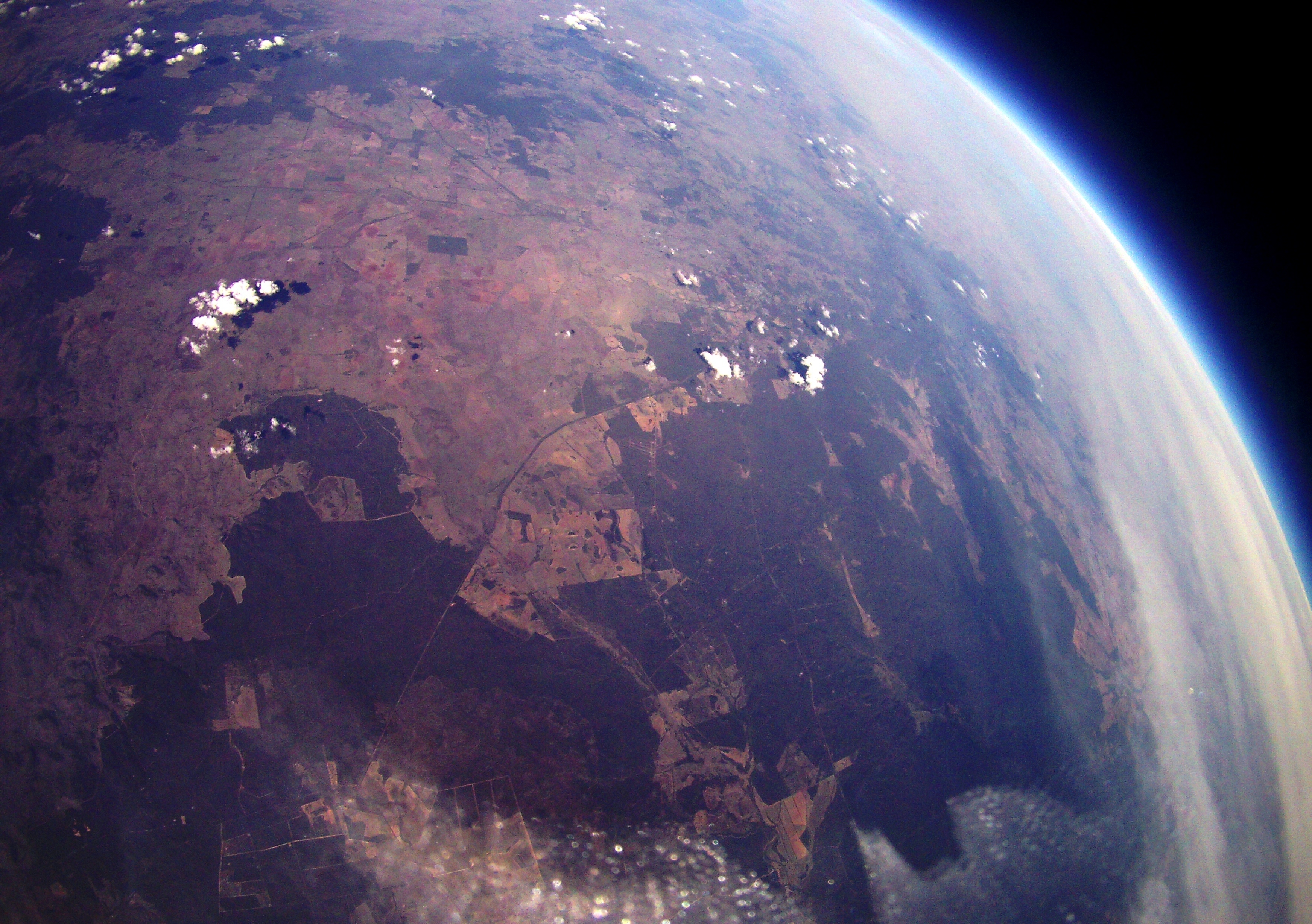 Image from the UNSW high-altitude balloon launched from the Warrambungle National Park.