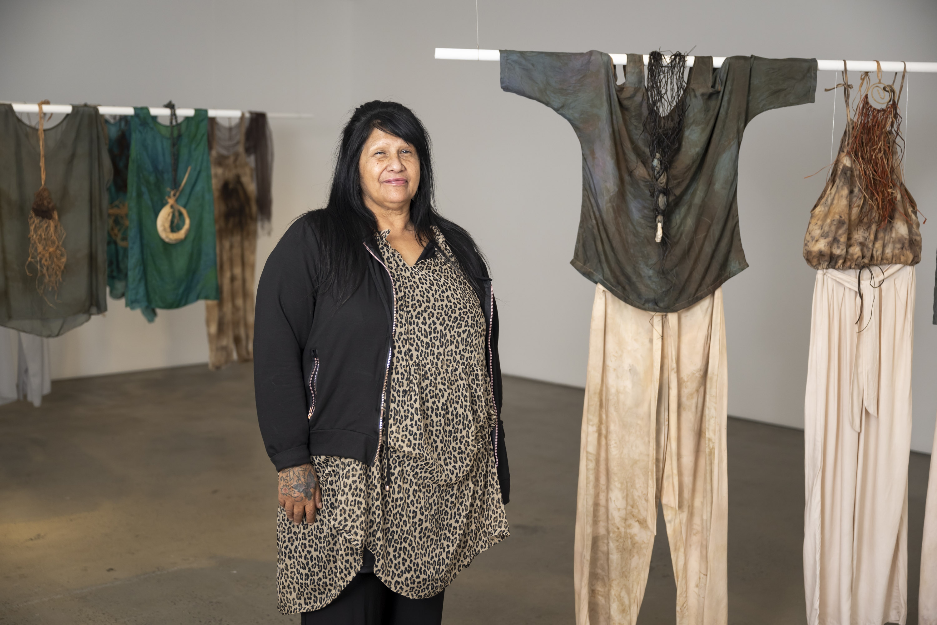 Artist Debra Beale at UNSW Galleries barangga exhibition