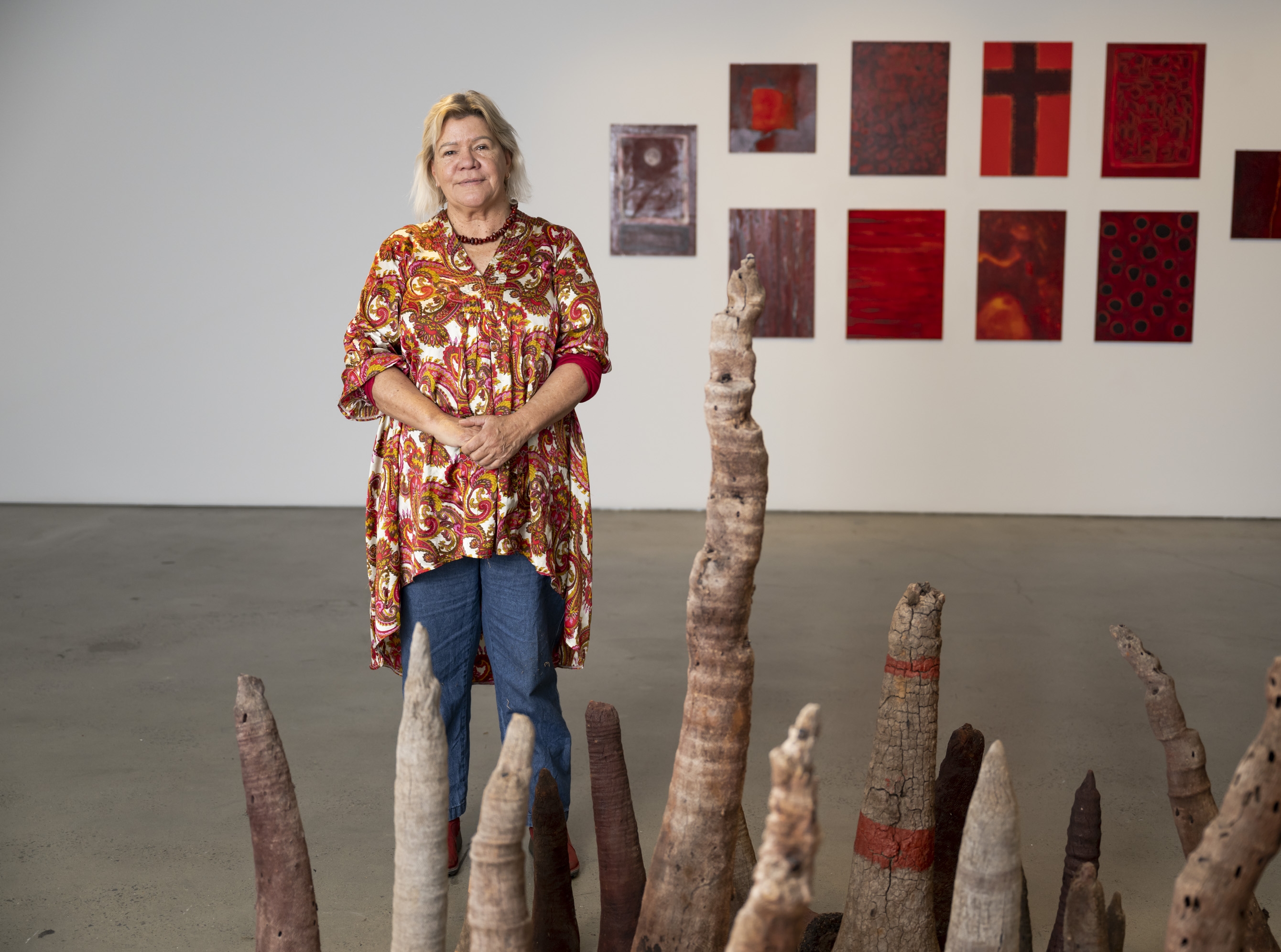 Artist Sharyn Egan at UNSW Galleries barangga exhibition
